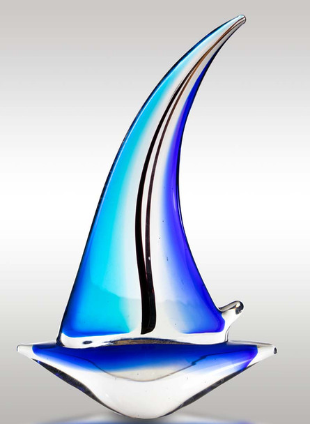 Glass Boat Blue Color 12.5"