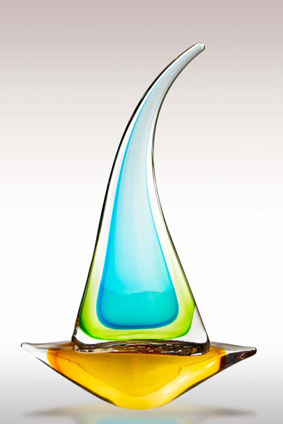 Glass Boat TQ/Yellow Color 12.5"