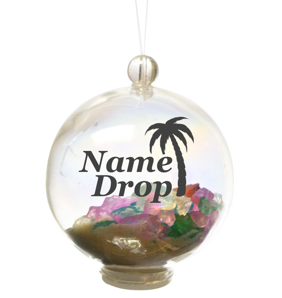 Bubble Ornament with Sea Glass and Natural Sand 2.25"