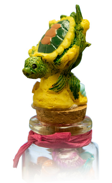 M Size Bottle With Turtle Figurine Topper 5.5"