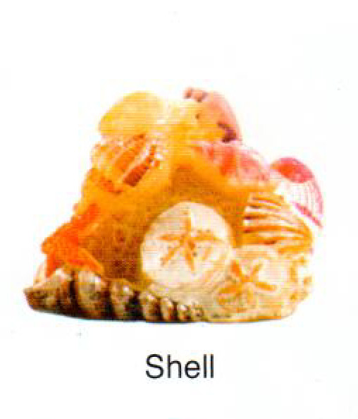 Glass Magnet  w/ Shells Topper 3.25"
