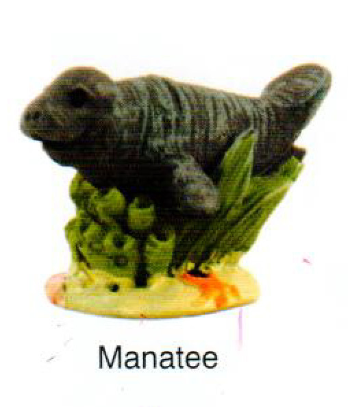 Glass Magnet  w/ Manatee Topper 3.5"