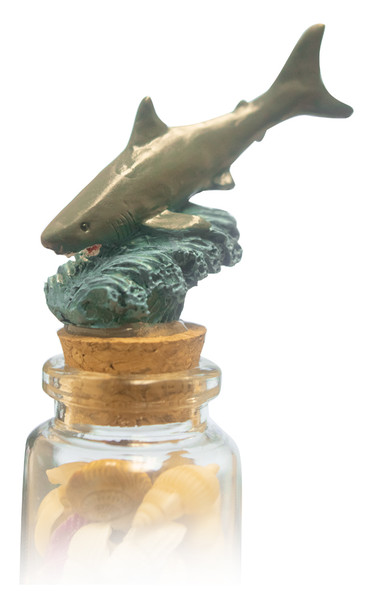 Glass Magnet  w/ Shark Topper 3.5"