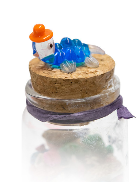 Small Bottle w/ Glass Turtle Topper 4"