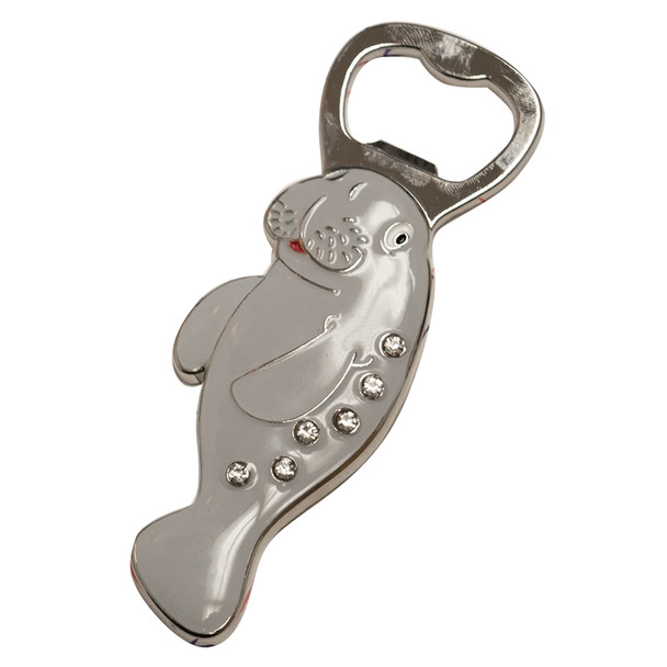 Manatee Bottle Opener Magnet 4"
