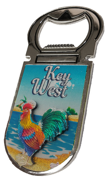 Rooster Foil Bottle Opener Magnet