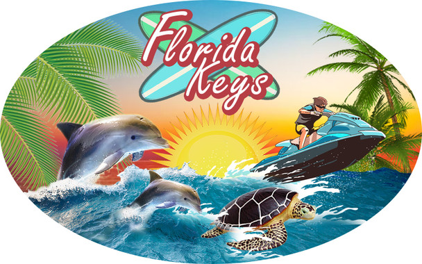 Double Epoxy Foil Florida Keys  Magnet