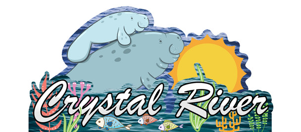 Manatee Double foil Manatee Crystal River Magnet 4"