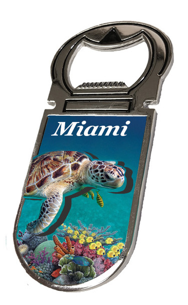 Turtle Foil Bottle Opener Magnet --MIAMI