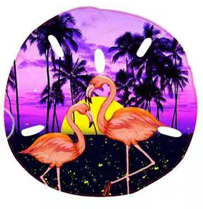 Flamingo Sand Dollar Ornament-50N
