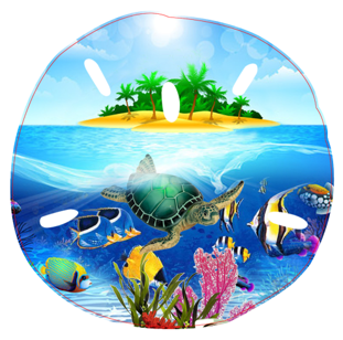 Sea Turtle Sand Dollar Ornament-51N