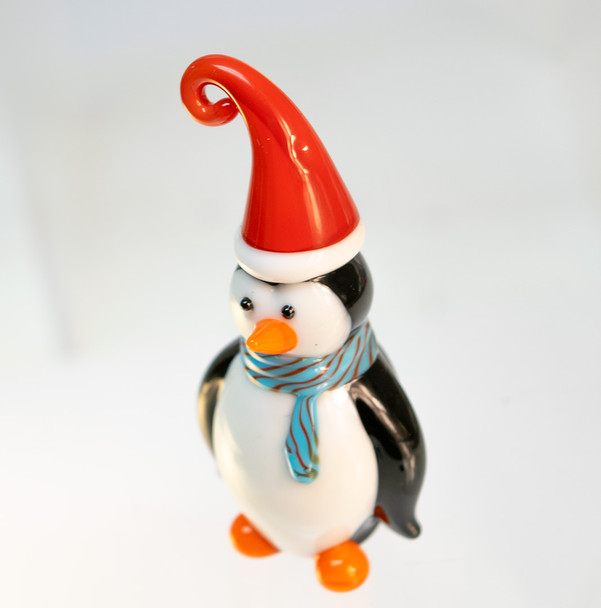 Christmas Penguin Glass Mini 3"