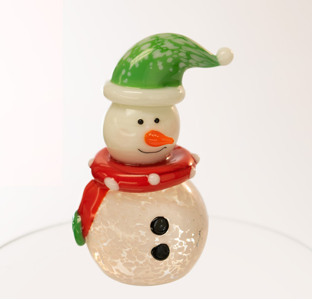Christmas Snowman Glass Mini 3"