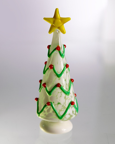 Christmas White Tree Glass Mini 3"