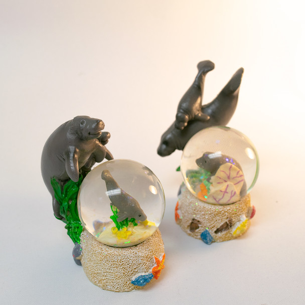 Manatee Water Globe Pair