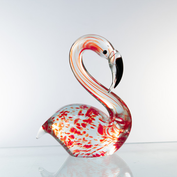 Glass Spoted Flamingo 5"