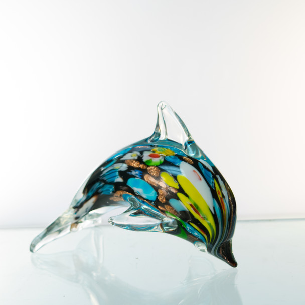 Glass Mixed Color Dolphin 6"