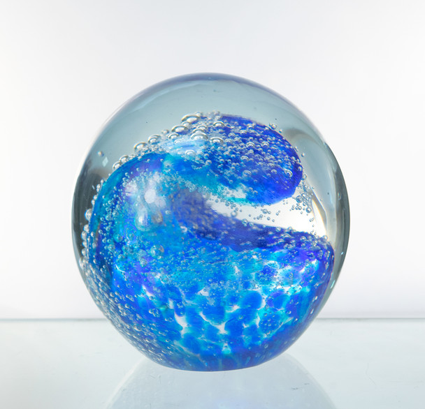 Glass Blue Wave Ball Large