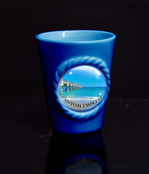 Shot Glass w/Emblem Blue 2.5"