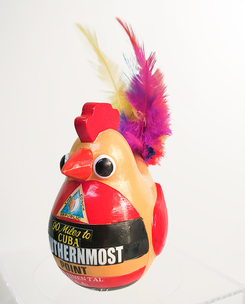 Key West Rooster Feather Figurine