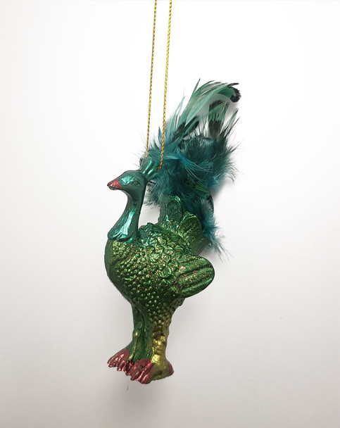 Peacock Ornaments with Feathers