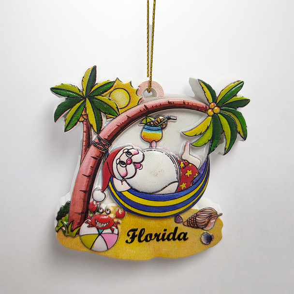 Santa on Hammock Ornament