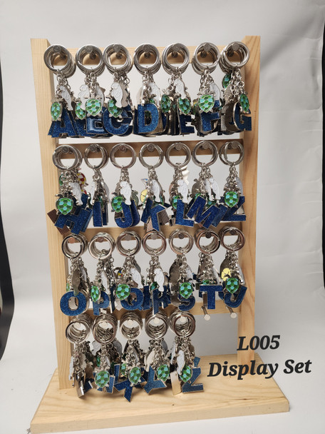 Manatee & Turtle Initial Key Chain Set with Display