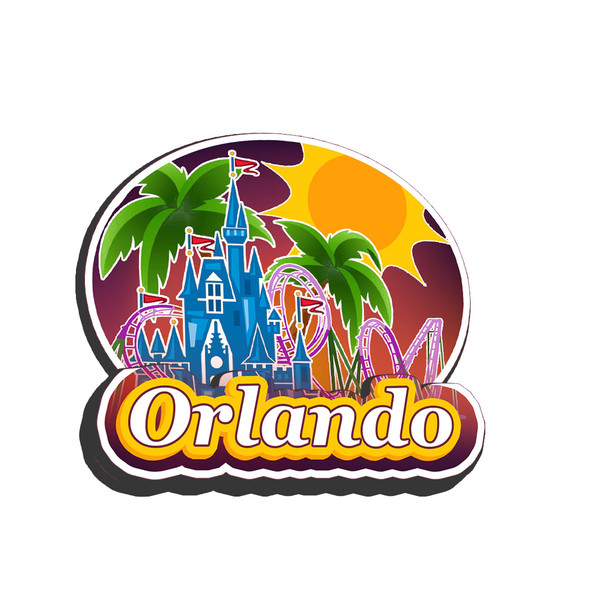 Double Epoxy Foil Orlando Magnet Castle