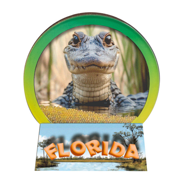 F5271 Snow Globe Magnet Gator FL