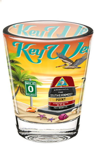 M1050 Foil Shot Glass Key West Design