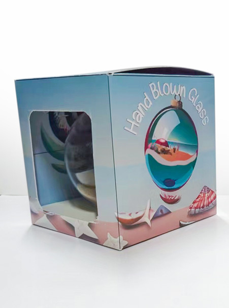 Boxed Bubble Ornament Flamingos
