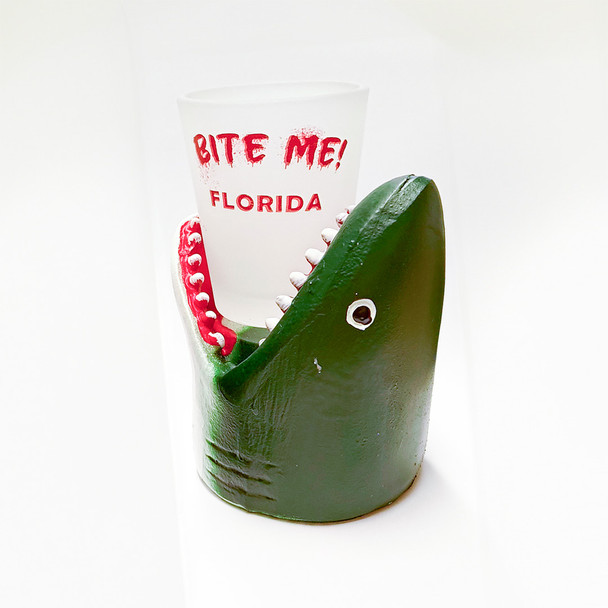 M1073 Bite Me Shot Glass Shark Florida