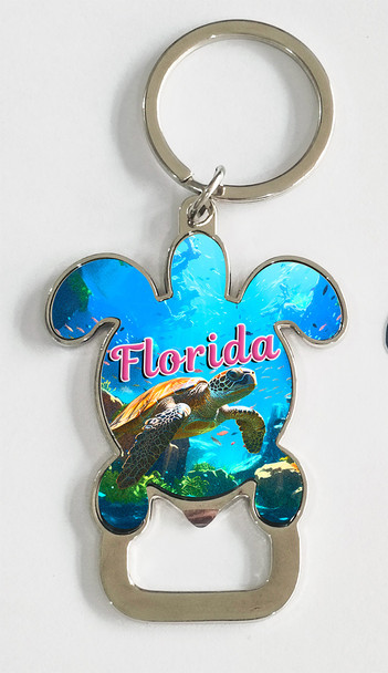 5291 Foil Keychain Turle Florida