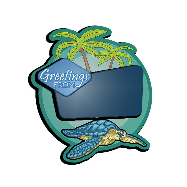 5028 Sea Turtle Foil Magnet