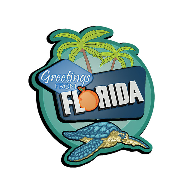 5028 Sea Turtle Foil Magnet Florida