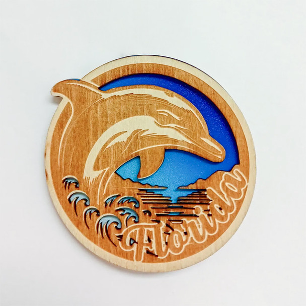 5271 Wood Magnet Dolphin FL