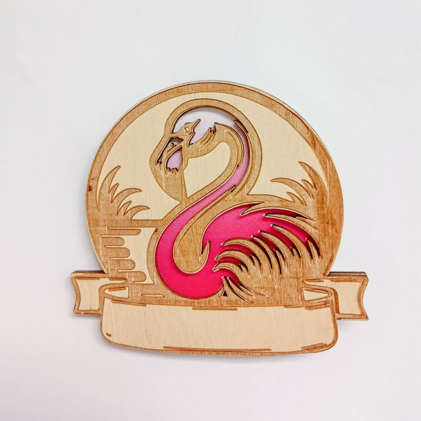 5272 Wood Magnet Flamingo