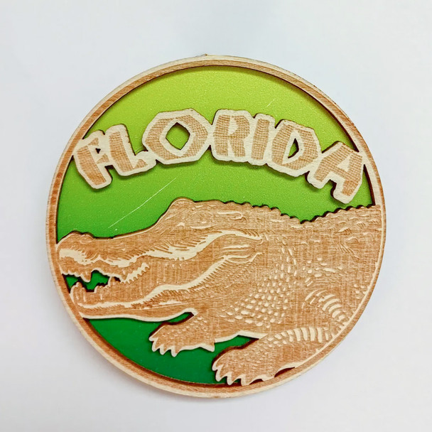 5274 Wood Magnet Alligator FL