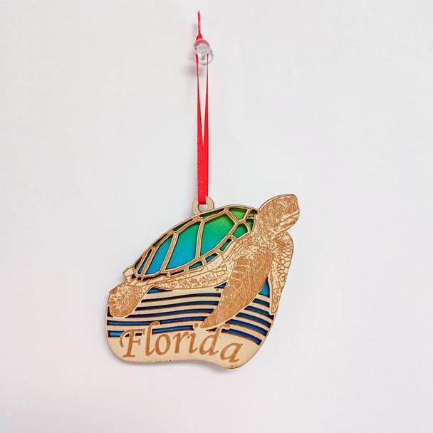 5277 Wood Ornament Turtle FL