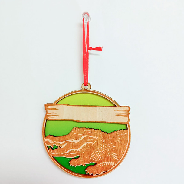 5281 Wood Ornament Alligator