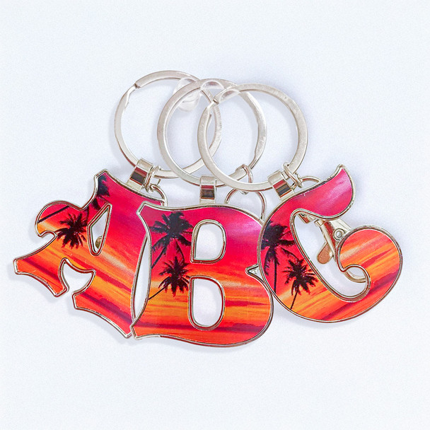 001 Sunset Initial Key Chain