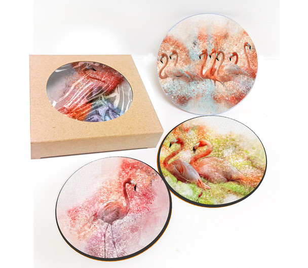 1015 Flamingo Coaster Set 4