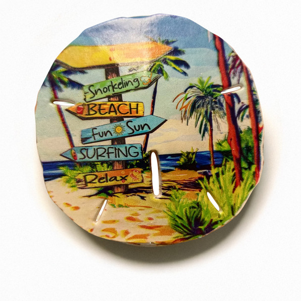 55 Sand Dollar Magnet With Beach Signs