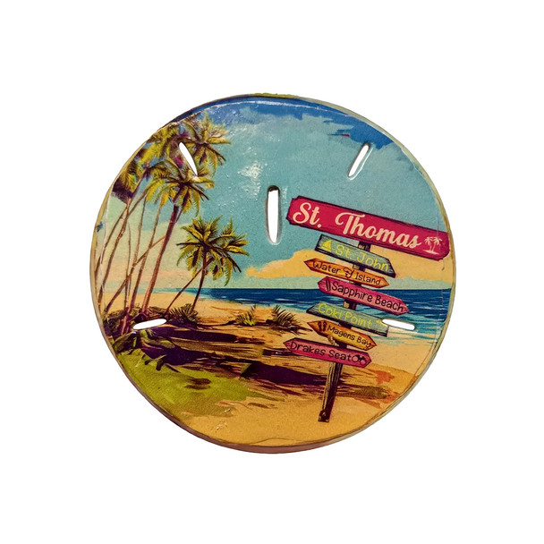 56 Sand Dollar Magnet With Beach Signs