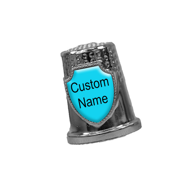 Silver thimble w/ Shield Emblem 2"