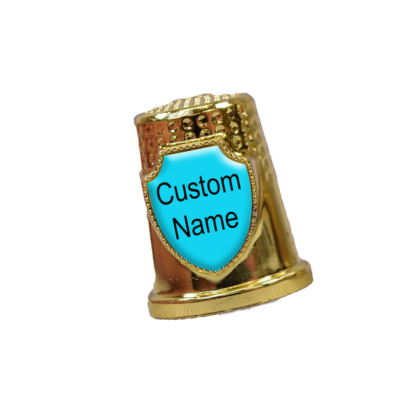Gold thimble w/ Shield Emblem 2"