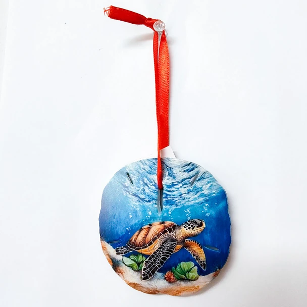 58 Sand Dollar Ornament Sea Turtle