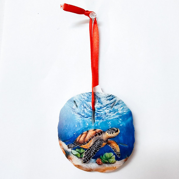 58 Sand Dollar Ornament Sea Turtle
