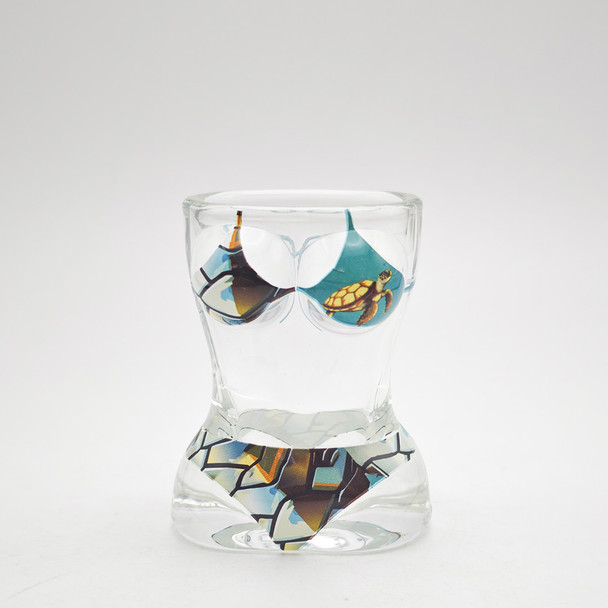 27 Glass Bathing Suit Shot Glass Turtle