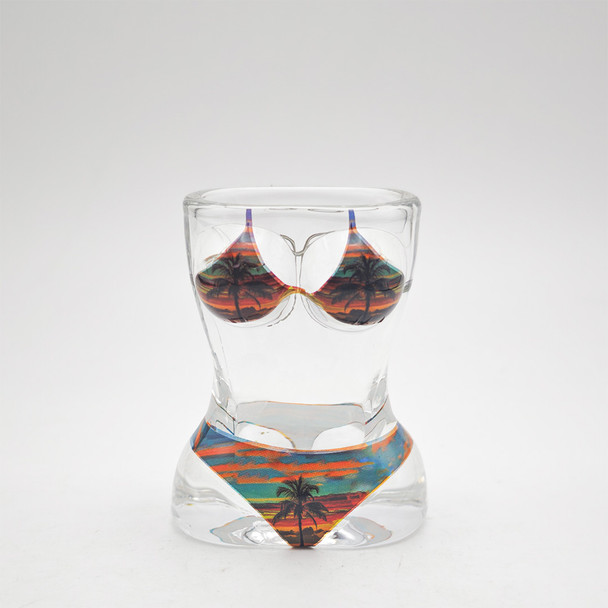 29 Glass Bathing Suit Shot Glass Palm